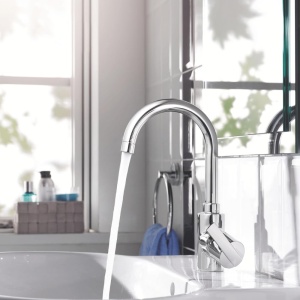 Robinet pentru chiuveta GROHE Feel, crom, cu maner metalic, L-Size - Img 4