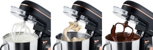 Robot de bucatarie Berdsen 1400W, bol din inox 6L, multifunctional, negru-auriu - Img 6