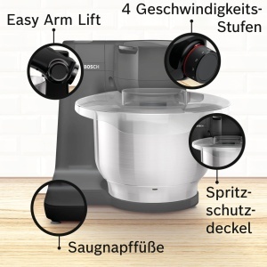 Robot de bucatarie Bosch Seria 2 MUMS2EB01 700W Bol Inox 38L Negru - Img 3