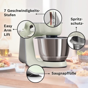 Robot de bucatarie Bosch Serie 4 MUM58L20 1000 W bol inox 39 L accesorii patiserie gri - Img 4