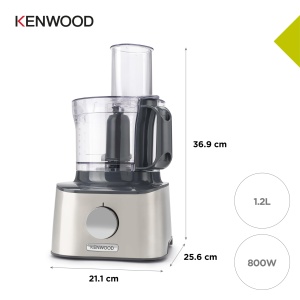 Robot de bucatarie compact Kenwood MultiPro FDM304SS 800W argintiu accesorii multifunctionale - Img 7