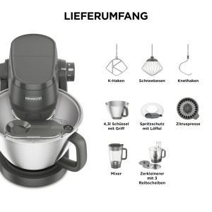 Robot de bucatarie Kenwood Multi Tasker KHC30050GY 1000W 43L Gri multifunctional - Img 7
