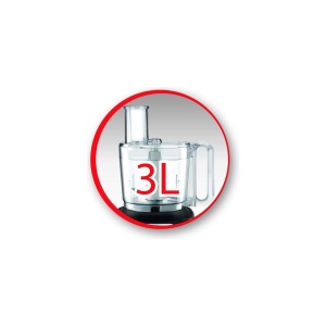 Robot de bucatarie Moulinex FP546811, 3L, Blender 1.25L, 6 viteze, NegruGri - Img 3