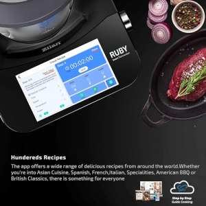 Robot de bucatarie multifunctional Zilan RUBY Thermorobot, Wi-Fi, 18 functii, ecran tactil color TFT de 7 inchi, cantar integrat, control aplicatie, 4,7 L, 1700 W - Img 4