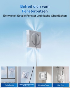 Robot de curatenie ECOVACS WINBOT W2 PRO, 3 duze, sistem de protectie 10 trepte, alb - Img 3