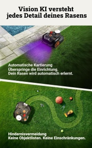 Robot de tuns iarba WORX Landroid Vision WR306E, 600 m, navigare RTK, control prin aplicatie - Img 3