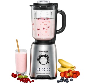 ROMMELSBACHER Blender MX 1250-22.000 rpm, control continuu al vitezei, butoane functionale (Smoothie, Clean/Pulse, Ice Crush), ulcior de sticla, carcasa din otel inoxidabil, lama speciala, 1200 wati - Img 1