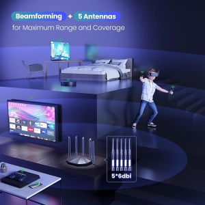 Router WiFi 6 Tenda RX2 Pro, Dualband, 1501 Mbits, 5 antene 6dBi, Negru - Img 4