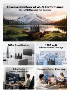 Router WiFi 7 Tenda BE7200, Dual-Band, 5765 Mbps, 2.5G Porturi - Img 3