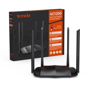 Router WLAN Tenda AC8 Dualband 1200Mbits, 4x6dBi Antene, Negru