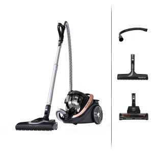 Rowenta RO7954 Silence Force Cyclonic Effitech, Aspirator fara sac, negru/aur roz, 2,5 litri, 59 decibeli - Img 1