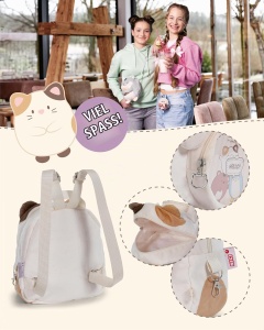 Rucsac pentru copii NICI mymochi Katze Angy 23x21x9cm alb, design Kawaii - Img 4