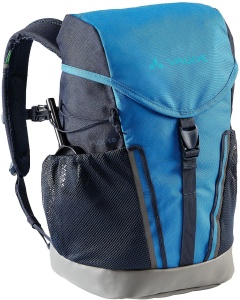 Rucsac pentru copii VAUDE Boys & Girls Puck 10 litri in albastru, rucsac confortabil pentru drumetii pentru copii, rucsac scolar rezistent la intemperii cu husa de ploaie si lupa, mult spatiu de depozitare, Albastru/Eclipse