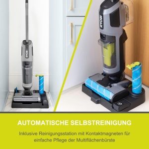 RYOBI 18 V ONE+ Curatator multi-suprafete fara perii RHFC18BL-0 5133006325, aspirare, stergere si uscare 3 in 1, fara baterie si incarcator, antracit - Img 6