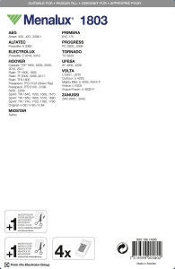 Sac de aspirator Menalux 18034 pentru AEG, Electrolux, Hoover, 4 bucati - Img 2
