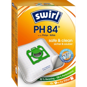 Sac de aspirator Swirl PH 84 EcoPor, 4 bucati, rezistent, filtrare 99,99