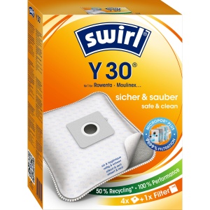 Sac de aspirator Swirl Y 30 EcoPor, 4 bucati, filtrare 99,99, material reciclabil