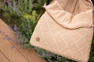 Sac de dormit pentru bebelusi Jollein, model Check Knit, Biscuit, cu fleece - Img 6