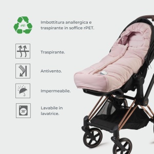 Sac de dormit universal pentru carucior Nuvita 9925 Junior One, protectie -18C, roz - Img 2