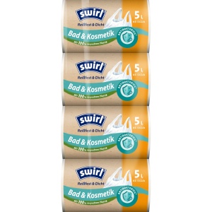 Sac de gunoi Swirl 5L cu maner, rezistent si etans, set 4x40 bucati