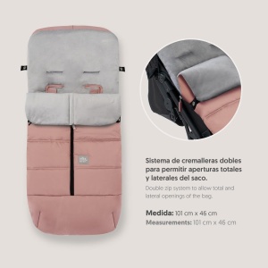 Sac de iarna universal Interbaby pentru carucior, roz, material antialergic - Img 2