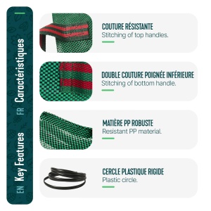 Sac pentru deseuri de gradina VOUNOT, 272L, 6 buc, auto-stand, din poliester rezistent - Img 4