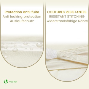 Sacul de Soare VOUNOT Sonnensegel 3x2m, Bej, 100 Poliester, Rezistent la Apa - Img 5