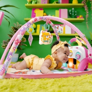 Saltea de joaca Bright Starts 4-in-1 Groovin Kicks, Muzica, Lumini, 5 Jucarii - Img 6