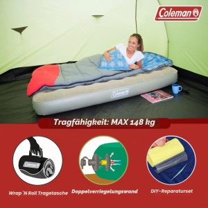 Saltea gonflabila Coleman Comfort Single, 188 x 85 cm, 148 kg, verde - Img 6