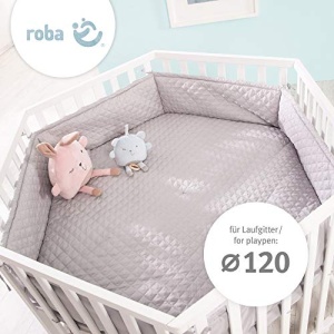 Saltea hexagonala pentru tarc copii Roba 112x97 cm Husa detasabila Alb matlasat - Img 14
