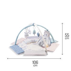 Saltea pentru bebelusi MoMi PASTEL 3-in-1 cu activitati, 5 jucarii si 20 bile - Img 8