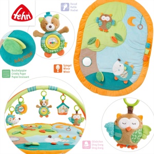 Salteluta de activitati Fehn 3D Activity-Decke Sleeping Forest 80x105 cm cu 5 jucarii detasabile - Img 5
