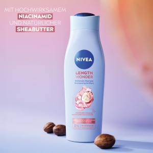 Sampon NIVEA Length Wonder 250 ml cu Niacinamid si Sheabutter pentru par lung - Img 2