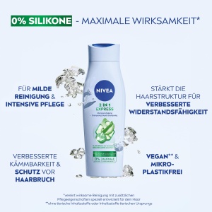 Sampon si Balsam 2in1 NIVEA, 400 ml, cu Aloe Vera si Ser de Stralucire - Img 3