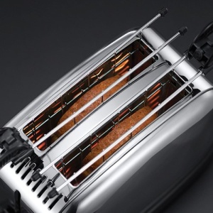 Sandwich cu prajitor de paine Russell Hobbs [pentru 2 felii, inclusiv clesti pentru sandvisuri/panini] Victory Stainless Steel (fante pentru paine prajita foarte largi, 6 niveluri de rumenire + functie de dezghetare si reincalzire, 1200W) 23310-57 - Img 4