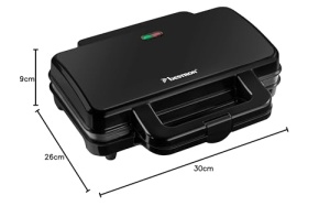Sandwich maker Bestron ASM90XLZ, 900W, 2 sandwich-uri, negru mat - Img 6