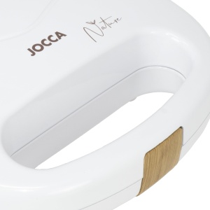 Sandwich maker Jocca Nature Line 750W alb finisaj bambus placi antiaderente - Img 6