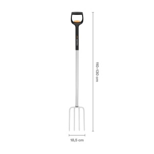 Sapa telescopica Fiskars SmartFit 1,10-1,30 m, 4 zinken, Borstahl, NegruArgintiu - Img 3