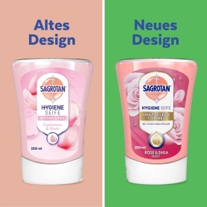 Sapun lichid antibacterian Sagrotan No-Touch cu trandafir si shea, 5 x 250 ml - Img 8
