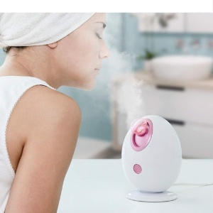 Sauna electrica pentru fata InnovaGoods, 90ml, alb-roz, design ergonomic - Img 2