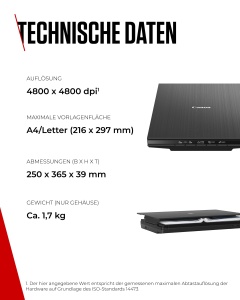 Scaner Canon Lide 400 (suport plat A4, senzor CIS, 4.800 x 4.800 DPI, sursa de alimentare USB, 5 butoane de scanare, suport pentru plasare verticala) negru - Img 7