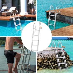 Scara de acces VEVOR cu 5 trepte, 159 kg capacitate, din aluminiu, cu suprafata antiderapanta - Img 6