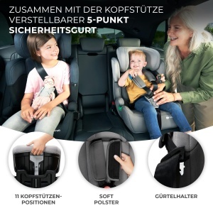 Scaun auto Kinderkraft COMFORT UP i-Size, pentru copii 76-150 cm, Negru - Img 6