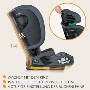 Scaun Auto Lionelo Nelly i-Size, Faltabil, 76-150 cm, ISOFIX, Cu Protectie Laterala - Img 5