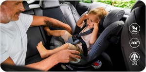 Scaun auto pentru copii MoMi EMI, 0-12 ani, 360 rotativ, ISOFIX, 3-36 kg - Img 3