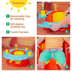 Scaun de activitate Bright Starts Playful Paradise 3-in-1, BPA-free, cu 6 jucarii - Img 3