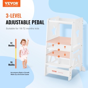 Scaun de invatare pentru copii VEVOR MG-005, ajustabil pe 3 niveluri, 350 lbs, alb - Img 2