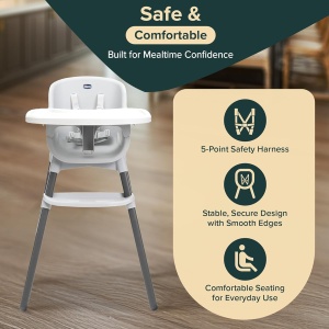 Scaun de masa Chicco Zest pentru bebelusi, ajustabil, 4.5 kg, design compact - Img 11