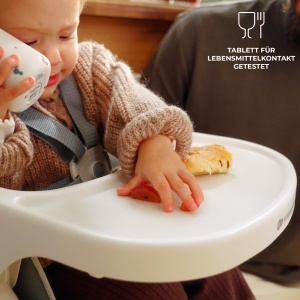 Scaun de masa Kinderkraft DINNLY, pliabil, pentru copii de la 6 luni, gri deschis - Img 7