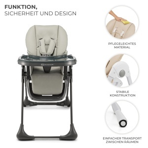 Scaun de masa Kinderkraft TUMMIE 2 in 1, adaptabil, gri - Img 8